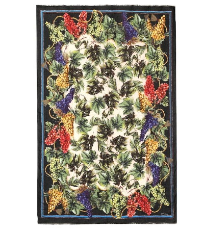 Dolce & Gabbana 花卉真丝斜纹布围巾 In Multicoloured