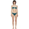 OSEREE OSEREE BLUE LUREX STRAPLESS RING BIKINI