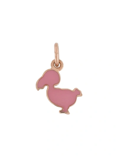 Dodo 9kt Rose Gold And Enamel Junior Charm In Pink