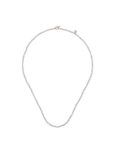 Dodo 9kt Rose Gold Mini Beads Granelli Necklace In Silver