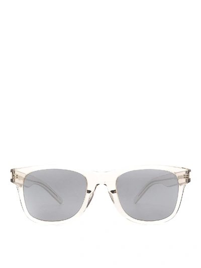 Saint Laurent Sl 51 Slim Transparent Sunglasses In Beige