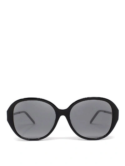 Saint Laurent Logo Detail Cat Eye Sunglasses In Black