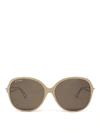 BALENCIAGA MAXI BUTTERFLY SUNGLASSES IN BEIGE