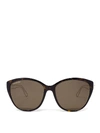 BALENCIAGA TORTOISESHELL MAXI CAT-EYE SUNGLASSES IN BROWN