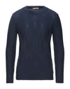 Grey Daniele Alessandrini Sweaters In Dark Blue
