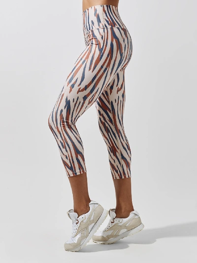 Carbon38 High Rise Capri Legging In Pastel Zebra