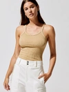 Re/done Ribbed-knit Sleeveless Tank Top In Sand