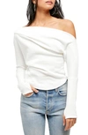 Free People We The Free Fuji Off The Shoulder Thermal Top In Ivory