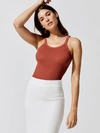 Re/done The Ribbed Tank In Taupe