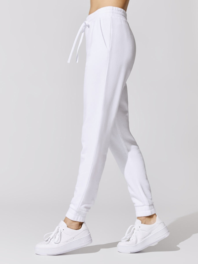 Carbon38 French Terry Jogger Trouser In White