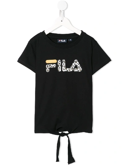 Fila Kids' T-shirt Mit Logo-print In Black