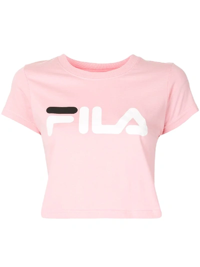Fila Short Sleeve Logo Print T-shirt In Pink