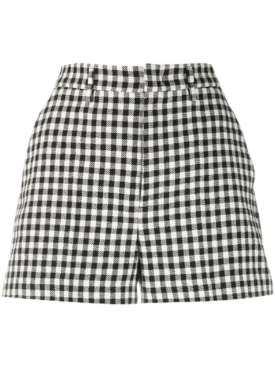 Red Valentino Gingham Check Shorts In Black