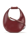 Staud Moon Small Leather Shoulder Bag In Red