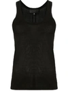 Nili Lotan Coana Ribbed Tank Top In Washed Black