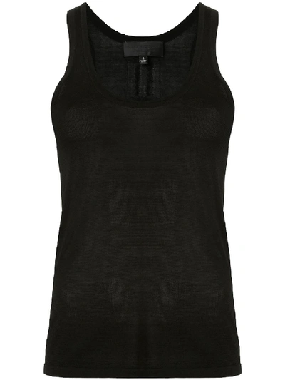 Nili Lotan Coana Ribbed Tank Top In Washed Black