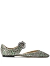 JIMMY CHOO GLITTER BALLERINA SHOES