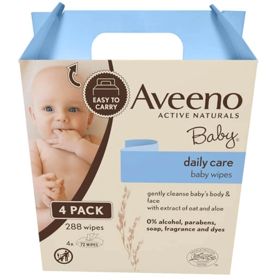 Aveeno Baby Daily Care Wipes - Pack Of 4 (288 Wipes)