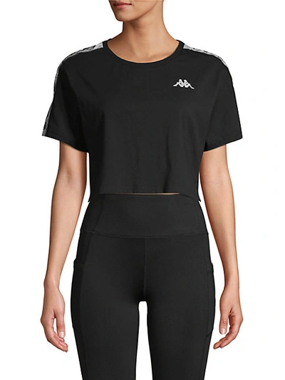 Kappa Cropped Logo Top With Taping-black