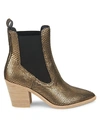 DOLCE VITA SABIL METALLIC SNAKE-EMBOSSED LEATHER CHELSEA BOOTS,0400012868466