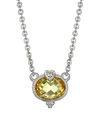 JUDITH RIPKA AMBROSIA STERLING SILVER, CANARY CUBIC ZIRCONIA & WHITE TOPAZ PENDANT NECKLACE,0400012844873