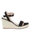 Stuart Weitzman Women's Teddi Rope Trim Wedge Sandals In Navy Blue