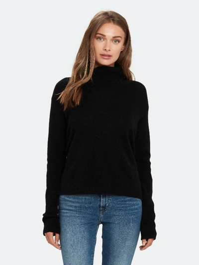 Atm Anthony Thomas Melillo Cashmere Wide Turtleneck Sweater In Black
