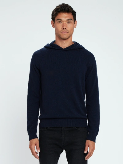 Vince Cashmere Pullover Hoodie In Blue