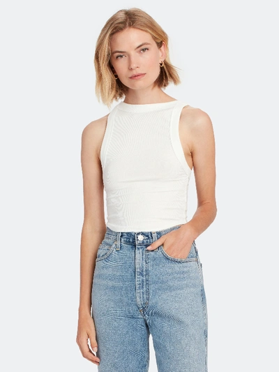 The Line By K Ximeno High Neck Cropped Tank In White