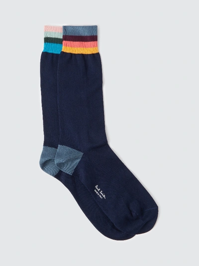 Ps By Paul Smith Artist Vertical Sock In Blue