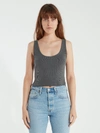 Amo Cropped Rib Tank In Black