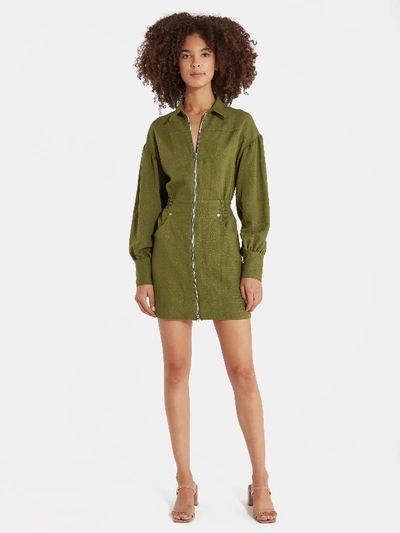 C/meo Collective Clean Slate Balloon Sleeve Mini Dress - L In Green