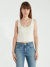 Amo Cropped Rib Tank In White