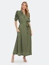 ZADIG & VOLTAIRE RAY SATIN PUFF SLEEVE MAXI DRESS - M