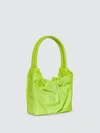 Staud Felix Gathered Leather Bag In Green