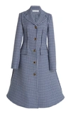 JW ANDERSON PLAID CURVED-HEM WOOL-BLEND COAT,819783