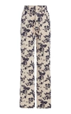RODARTE WOMEN'S EMBROIDERED COTTON-TWILL STRAIGHT-LEG trousers,815634