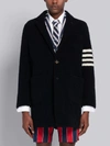 Thom Browne Unconstructed Sack 4-bar Overcoat In Blue