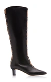 AEYDE WOMEN'S OPHELIA SNAKE-EFFECT LEATHER KNEE-HIGH BOOTS,818621