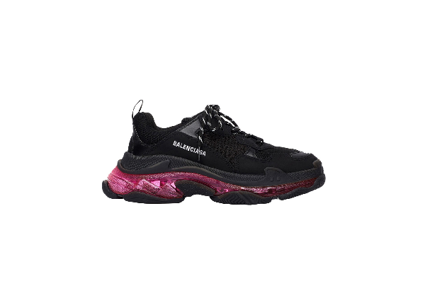 balenciaga triple s black transparent