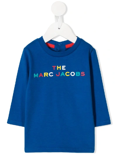 Little Marc Jacobs Babies' Colourful Logo Sweatshirt In Blue