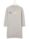 GIVENCHY LOGO EMBROIDERED KNITTED DRESS