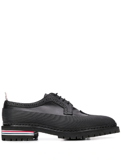 Thom Browne Longwing Vulcanised Brogues In Black