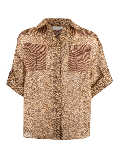 Zimmermann Empire Cuffed Shirt In Spliced