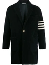 Thom Browne Unconstructed Sack 4-bar Overcoat In Blue