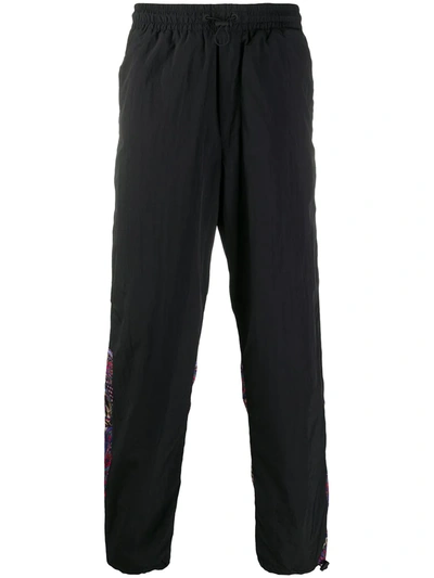 Versace Jeans Couture Track Pants With Leopard Print Insert In Black