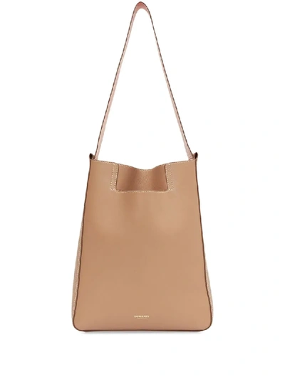 Burberry Small Logo-print Tote Bag In Neutrals