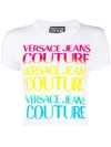 VERSACE JEANS COUTURE LOGO-PRINT CROPPED T-SHIRT