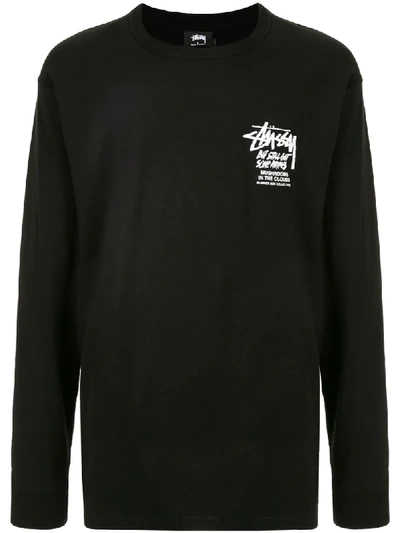 STUSSY LONG SLEEVE LOGO PRINT SWEATER 