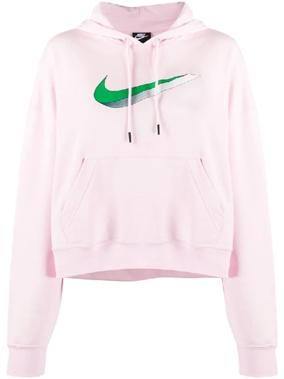 Nike Icon Clash Logo-print Hoodie In Pink